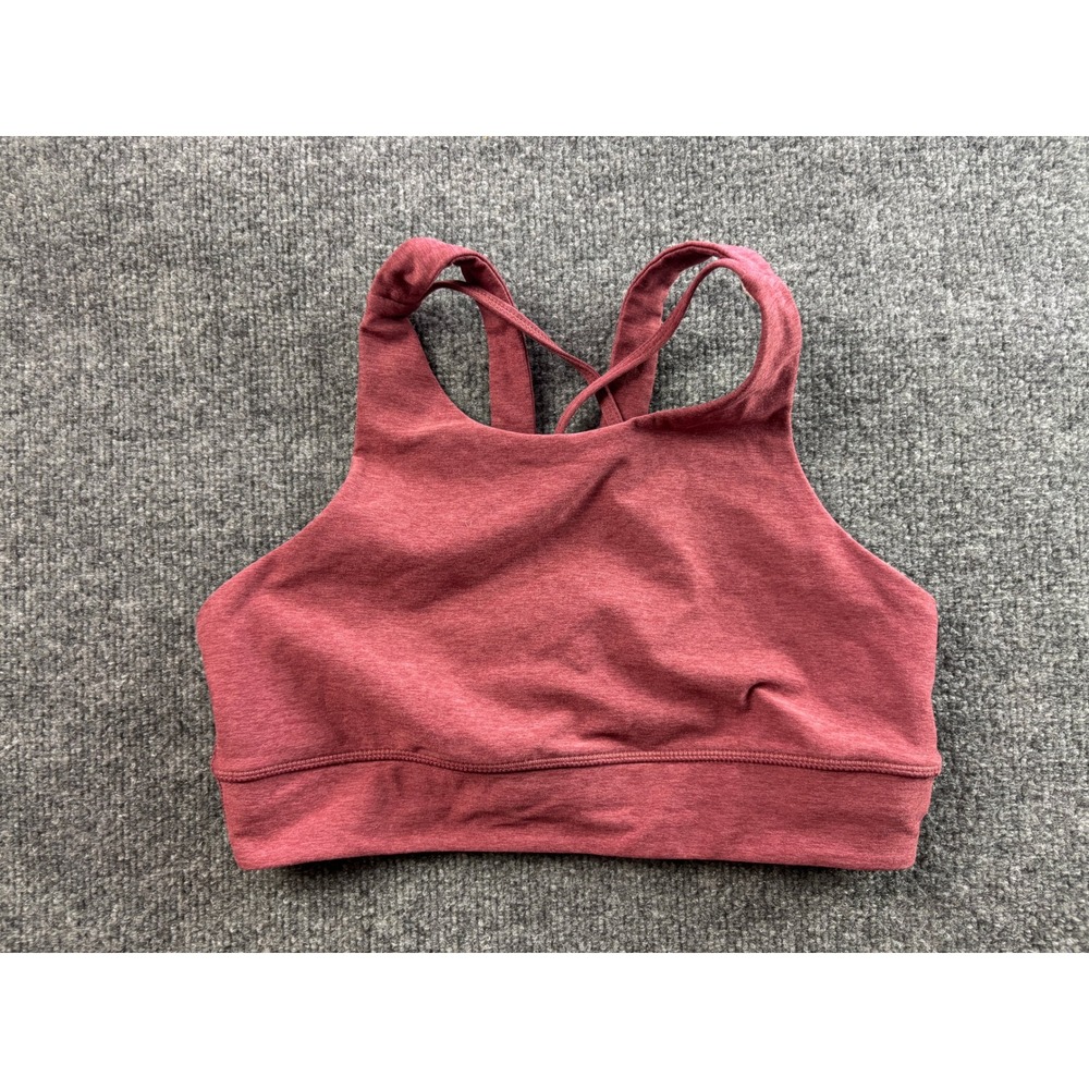 Vuori Sports Bra Womens XS Pink Heathered High Neck Strappy Yoga Top